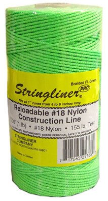 1000' Braided Nylon Construction Line - Flourecent Green