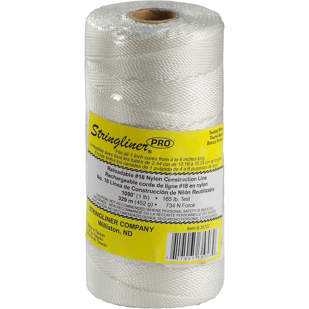 1000' Braided Nylon Construction Line - White