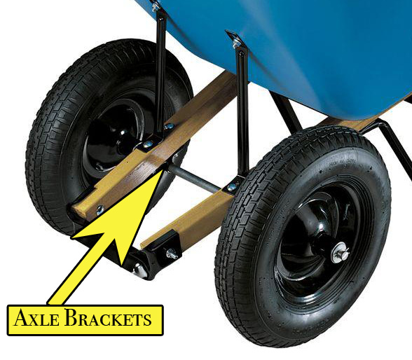 Jackson Contractor Wheelbarrow Replacement Dual Wheel Axle Brackets (Pair)